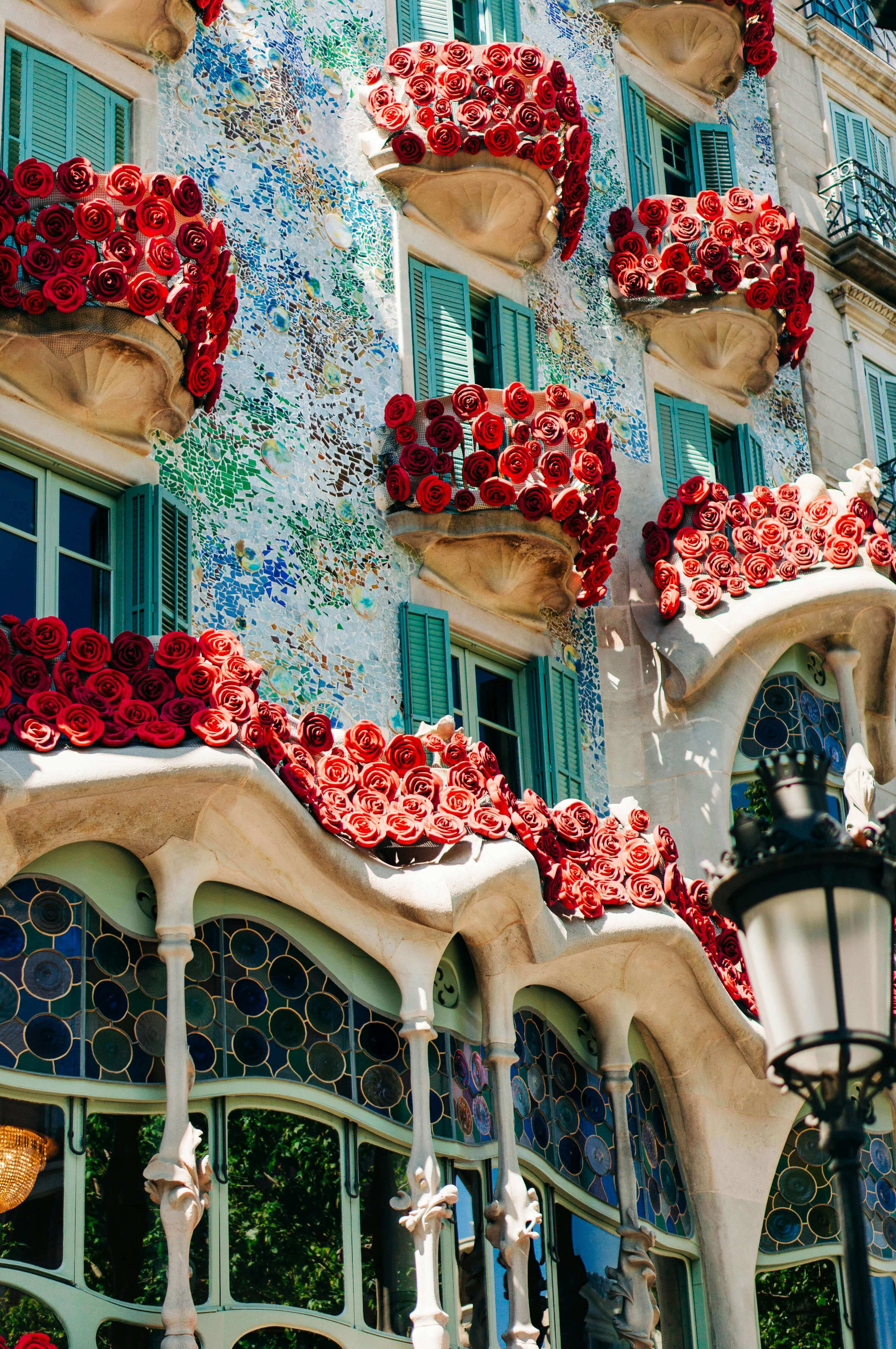 Casa Batllo in Barcelona during San Jordi